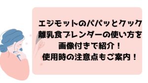 エジモットパパっとクック離乳食ブレンダーの使い方